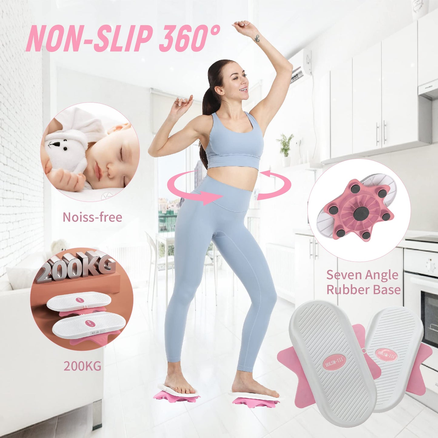 Ab Twister, Waist Twisting Disc - Ab Board Exercise, Twisting Stepper, Waist Trainer Trimmer - for Ab Exercise Abs Core, Full Body Toning Workout Home Gym