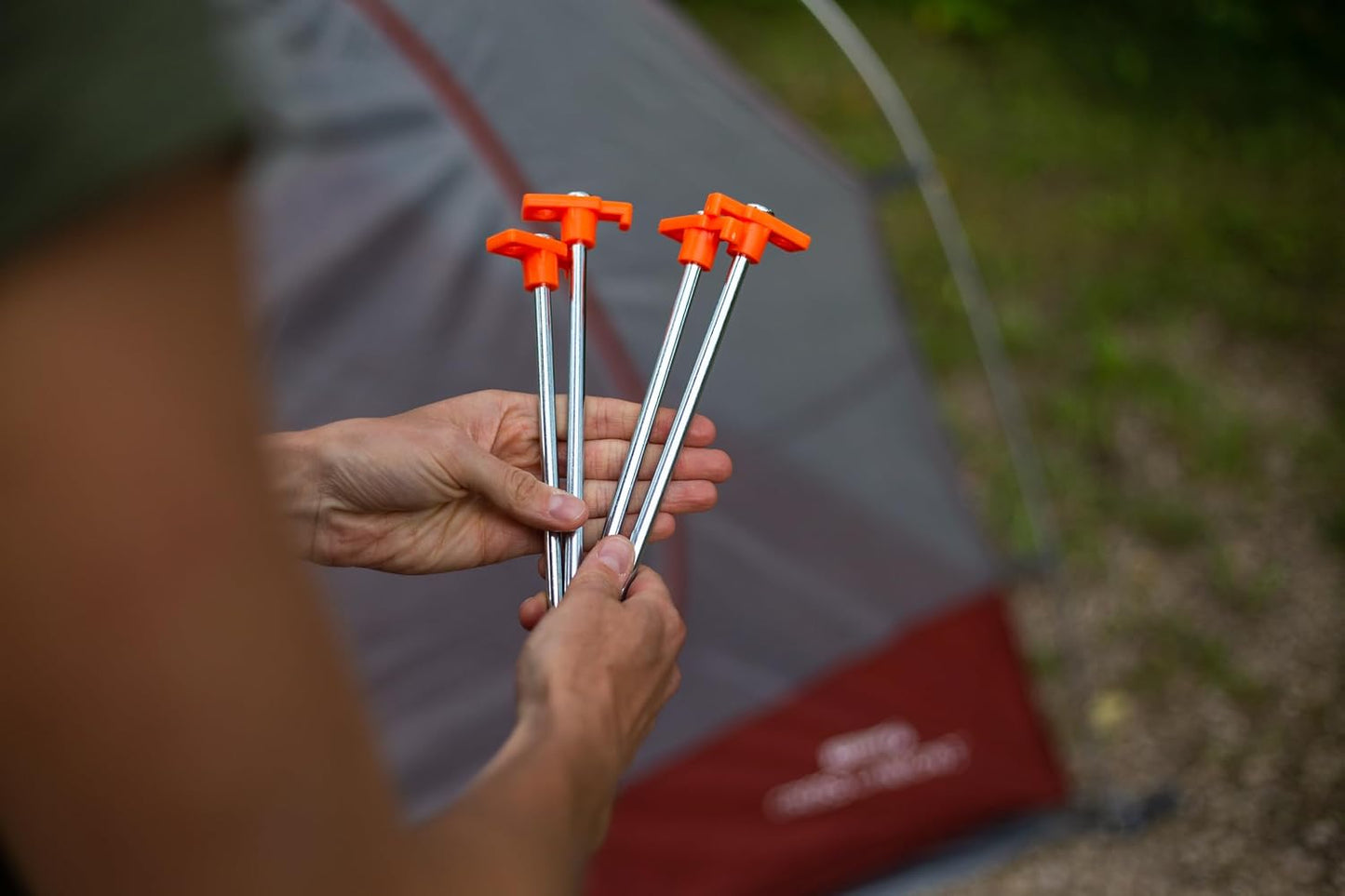 Coghlan's Steel Nail Pegs for Camping, Heavy-Duty Tent Stakes for Outdoor Anchoring, Durable Ground Anchors for Secure Setup, 4-Pack, 10-Inch