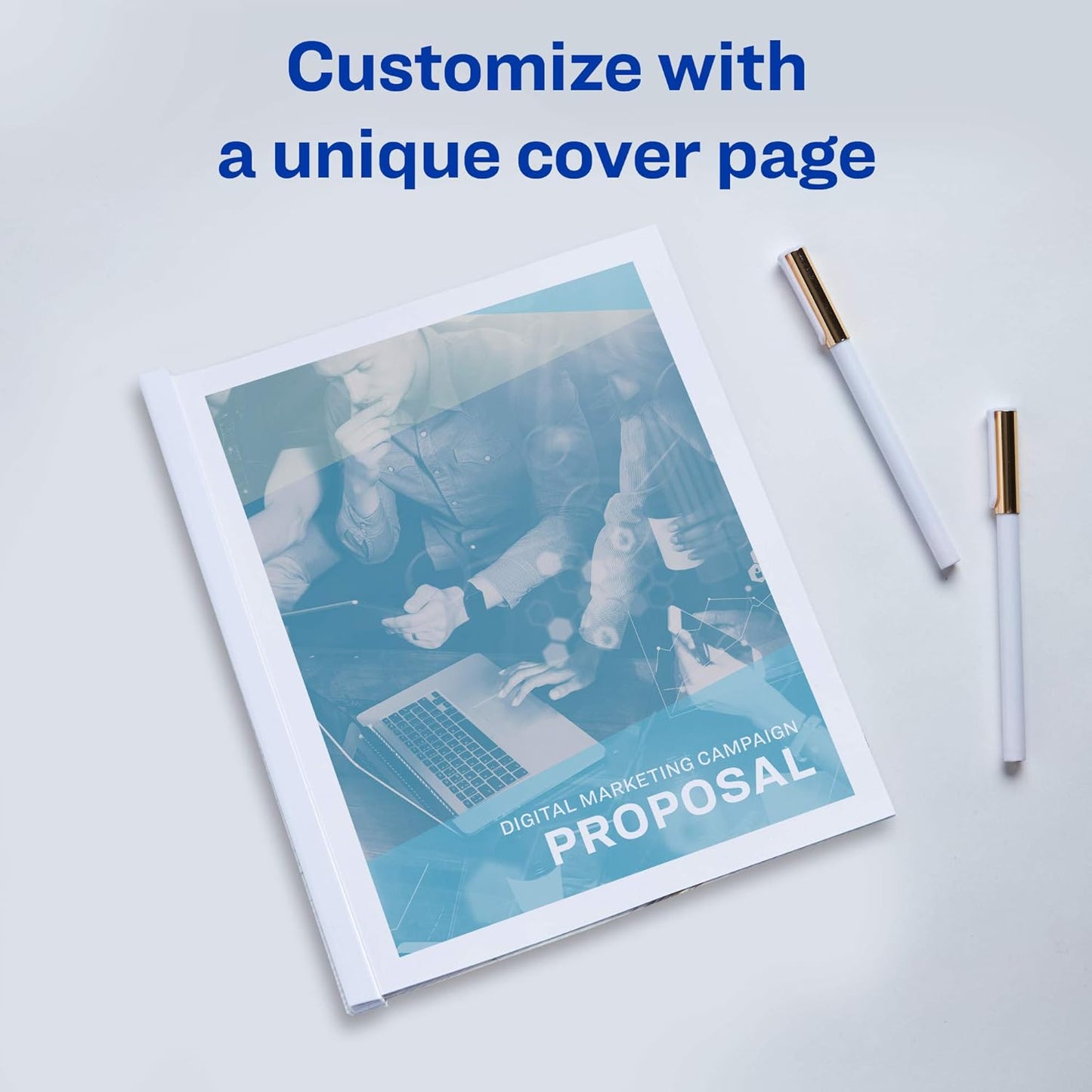 Avery Clear Report Covers with Sliding Bars, White Binding Bars, Holds up to 20 Sheets, 50 Report Covers (47710)