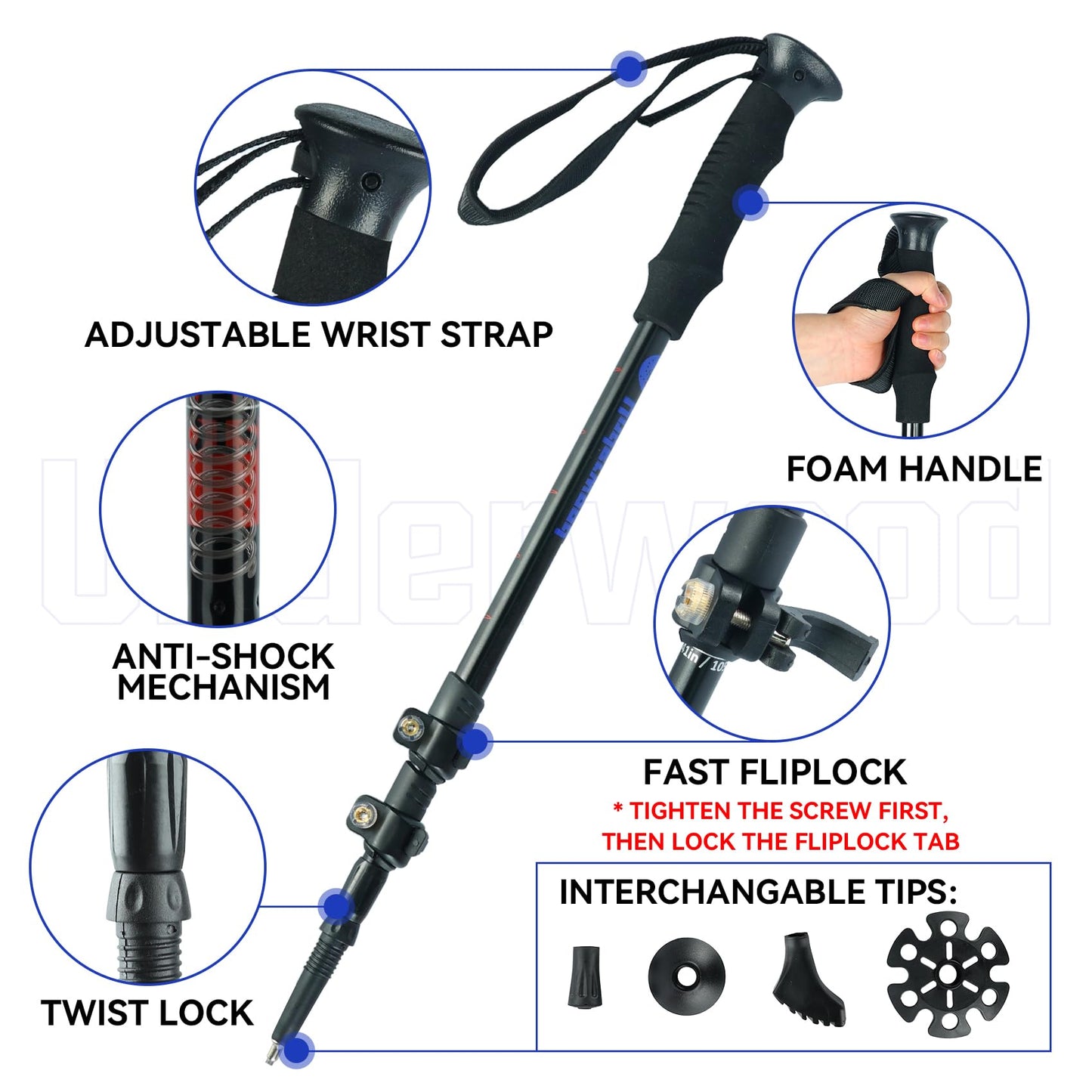 1-Person Ultralight Trekking Pole Tent & Collapsible Aluminum Hiking Poles by Underwood Aggregator