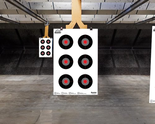 Ascentor Advanced Accuracy Shooting Target for Rifles and Pistols - 6 Target Zones - Size 12 x 18 - Pack of 20 - Black