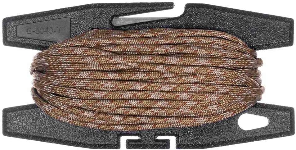 Paracord Spool Tool with 50 Feet of 550 7 Inner Strand Parachute Cord