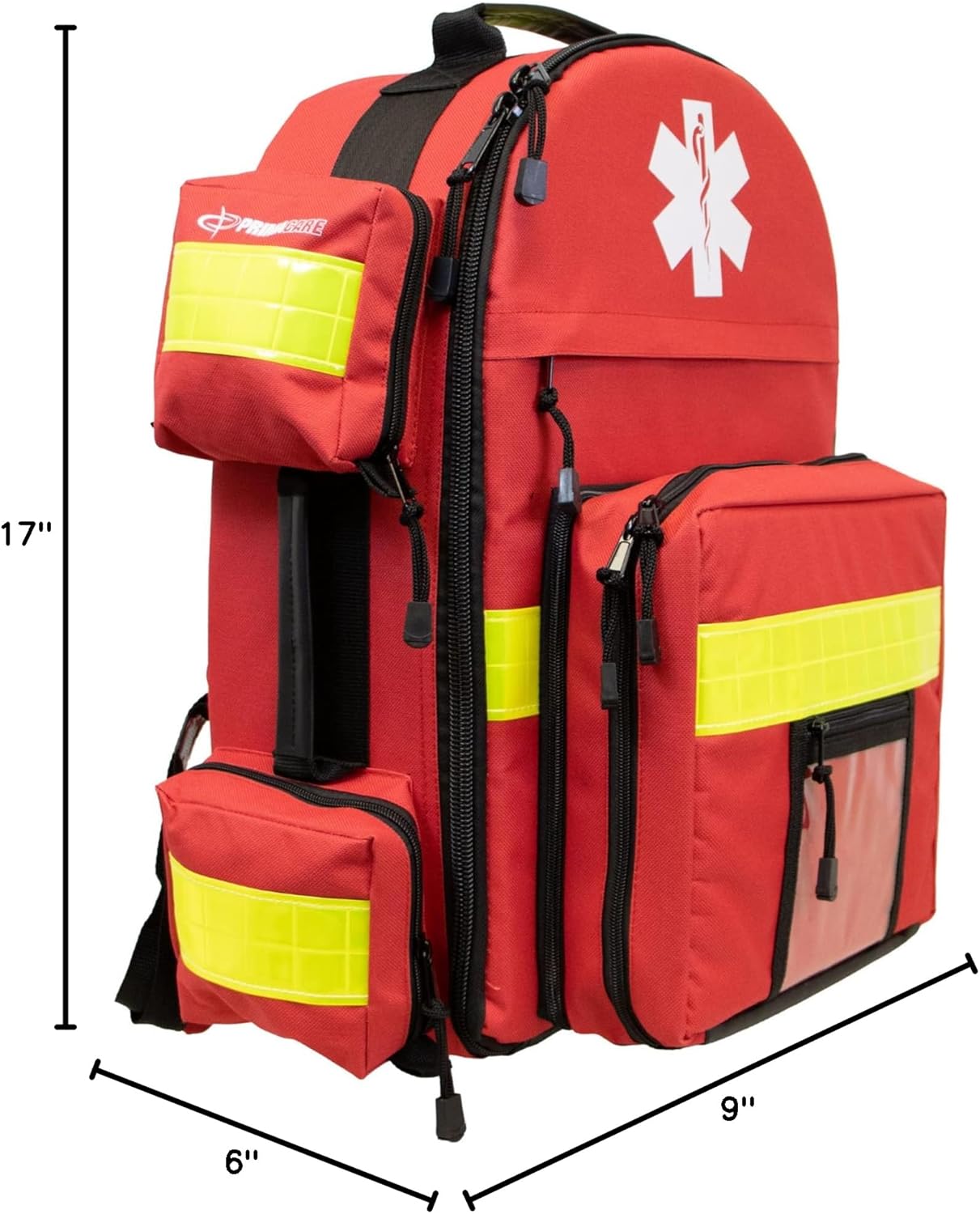 Primacare KP-4183 Trauma Emergency Medical Supplies Tactical 17"x6"x9" Trauma Back Pack Bag for Holding O2 Tank