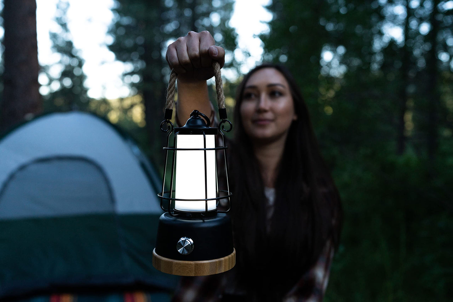 Stansport Rechargeable Hemp Rope Lantern - 1000 Lumen