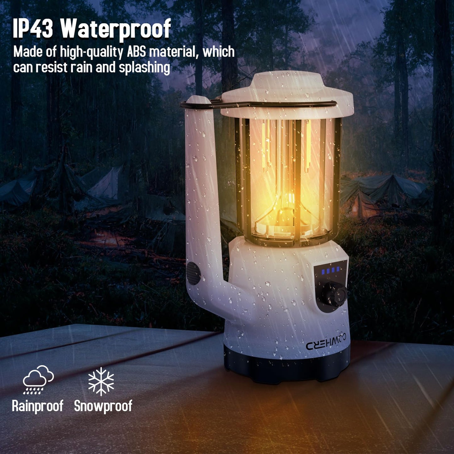 COWHERD Rechargeable Flashlight Lantern 2-in-1 LED Handheld Flashlight with Lantern and Spotlight Modes - Perfect for Power Outages, Camping, Hiking, Emergency, and Home Use