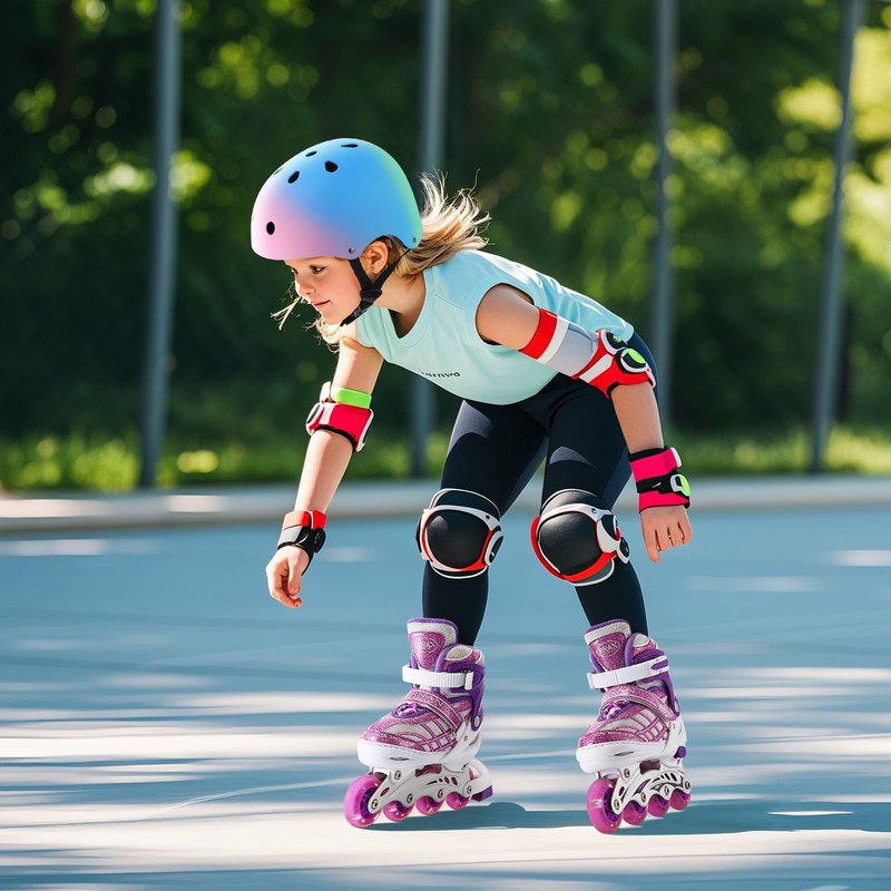 Kids Inline Skates for Girls Boys Beginners Adjustable, All 8 Wheels Illuminating. (Purple, Small (12J-2))