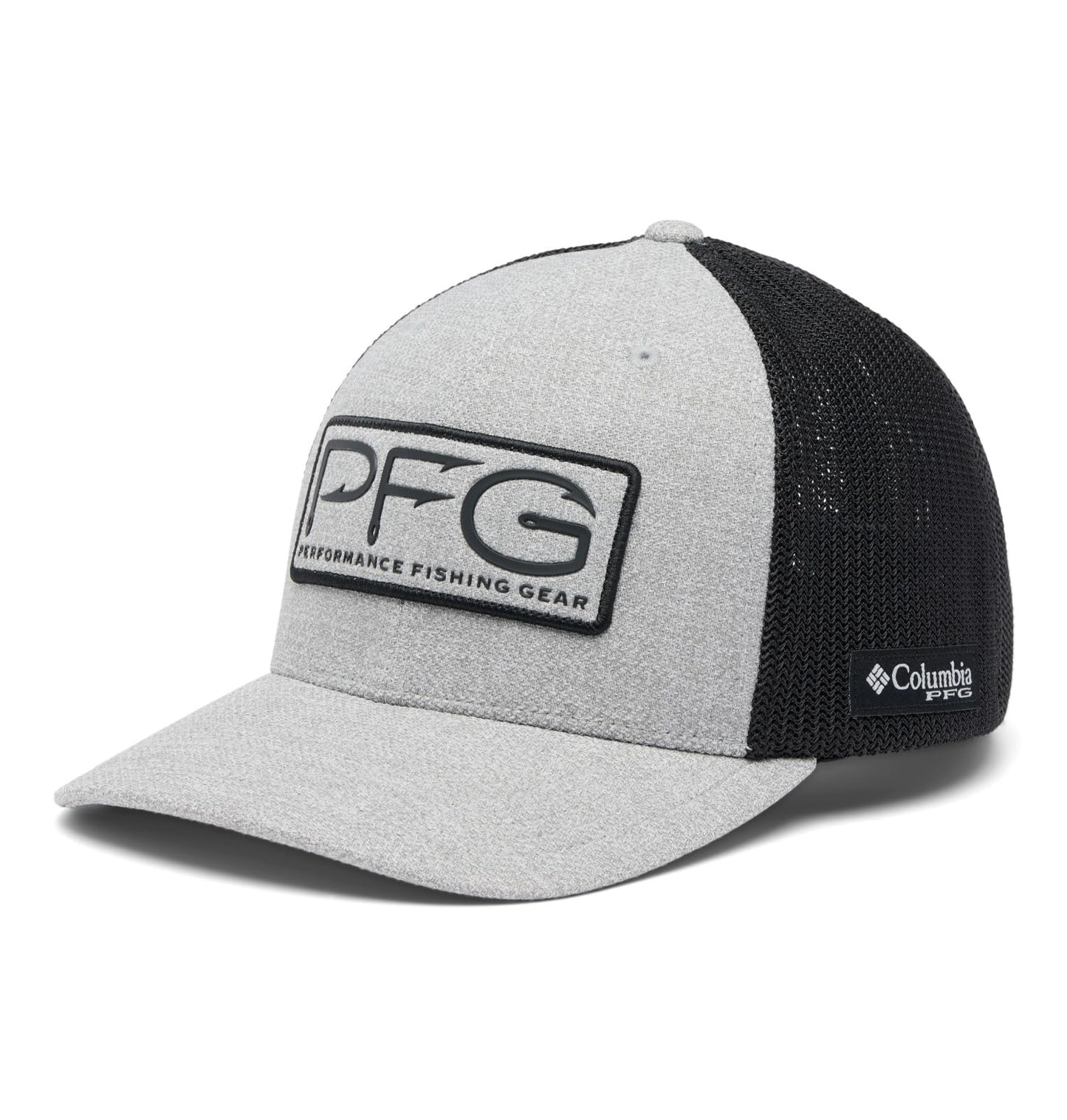 Columbia Unisex PFG Hooks Mesh Ball Cap, Cool Grey Heather/Black, Large/X-Large