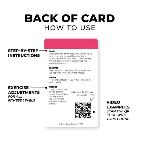 (30+ Cards) Gentle Stretch and Relaxation Flashcards, 3x5 in Tear-Proof, Bend-Proof flashcards I Perfect for Pain Relief, Yoga I Video QR Codes on Each Exercise Card