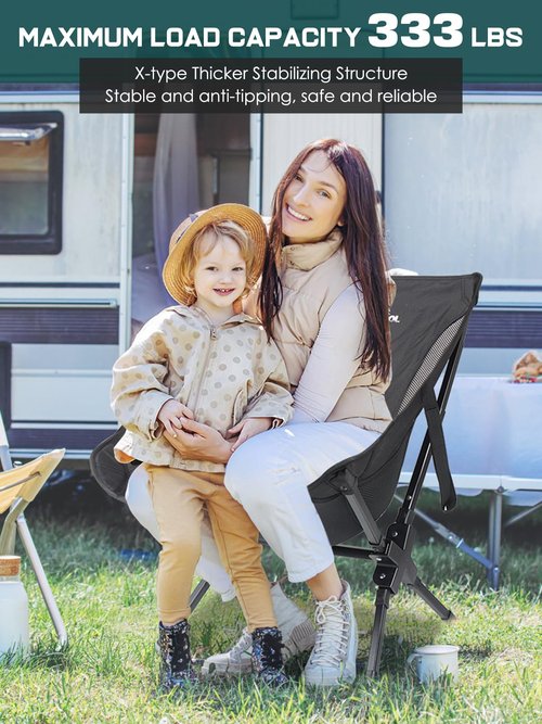 Portable Camping Chair,Folding Chair with Cup Holder and Storage Bag-Supports 330 Lbs,Light Weight Camping Chairs for Adults-Perfect for Outdoor Camp, Hiking, Travel, Beach,Sports and Picnic