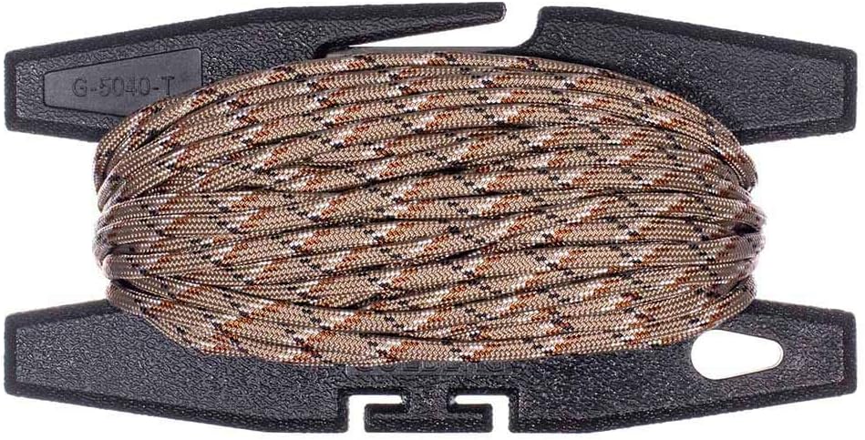 Paracord Spool Tool with 50 Feet of 550 7 Inner Strand Parachute Cord