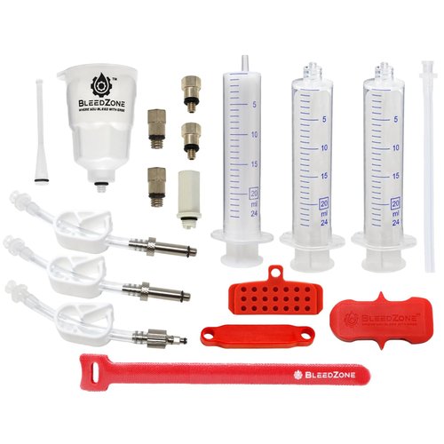 BleedZone Universal Brake Bleed Kit - Hydraulic Brake Bleeding Kit Compatible with Shimano, Tektro, Magura, SRAM, Zoom - Complete Bike Brake Bleeder Kit for MTB, Road, and All Bicycle Types