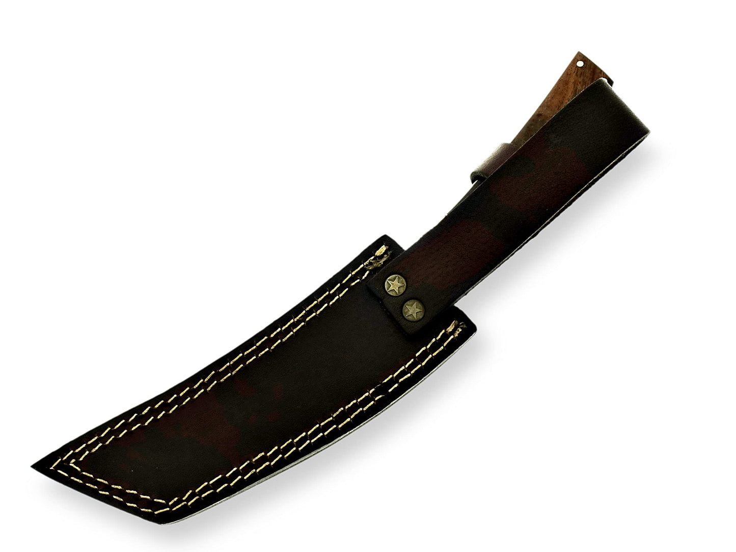 Handmade Damascus Steel Tanto, Skinner, Hunting, Fixed Blade, and Camping Knife with Leather Sheath – Durable Outdoor Knife Collection (OB-1092) (Brown)