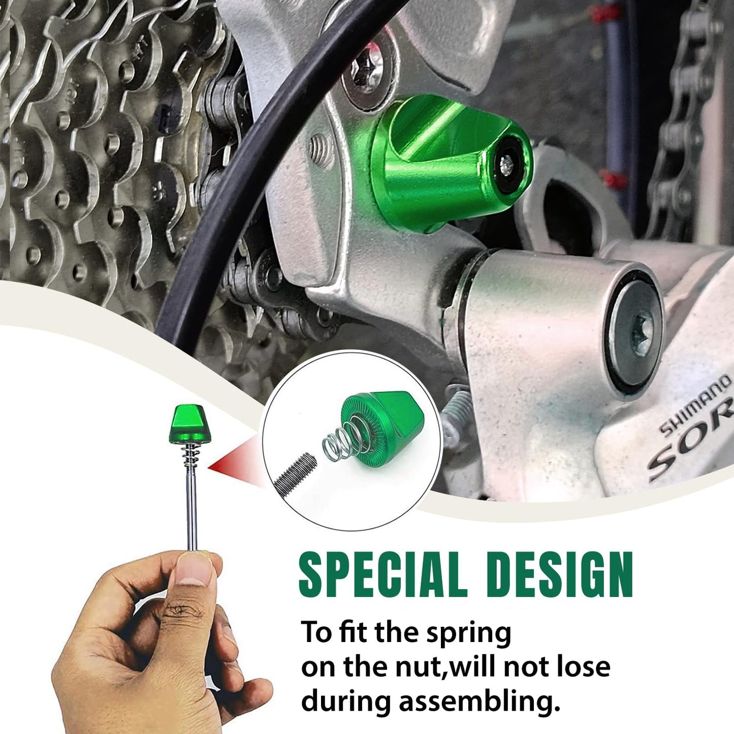 ONIPAX Leaf-Shaped Bike Quick Release Skewer Front & Rear Set for MTB, Road Bike