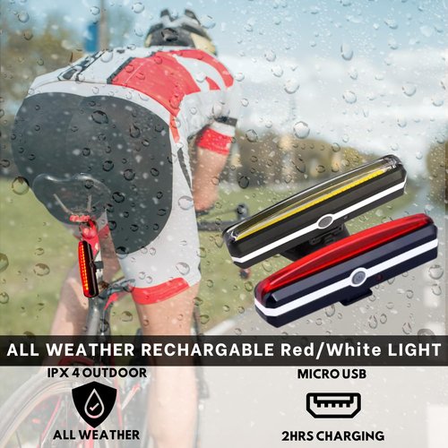 UWILE Ultra Bright Bike Taillight for Road Safety. Red Rechargeable Led Rear Light for seatpost Handlebar and Helmet. Day and Night Riding. Flex mounting Bicycle Road MTB eBike Scooter