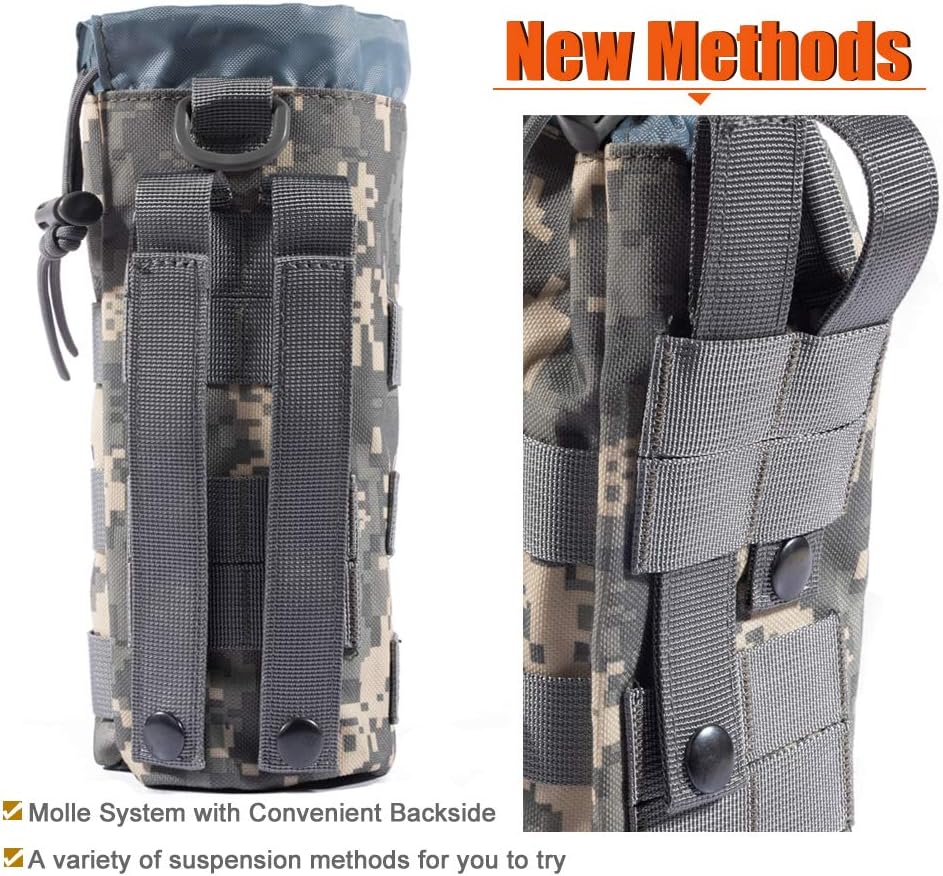 Upgraded Tactical Water Bottle Holder | Molle Pouch for Travel & Hydration