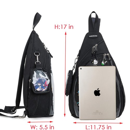 ZAROXOXS Mens Womens Oxford Ita Bag Pin Display Chest Pack Single Shoulder Bag Sport Backpack Packs Hiking Daypack