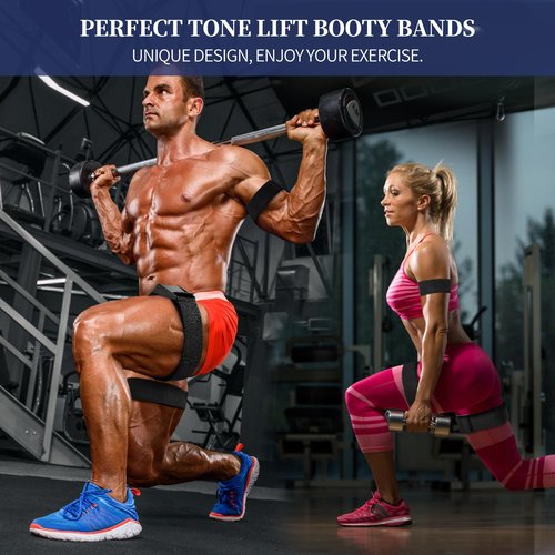 ROSYQUARZ Booty Bands, Blood Flow Restriction Bands, Arm Bands Adjustable Gym Straps for Occlusion Training, Help Increase Muscle Mass in Women & Men Without Heavy Weight Lifting (Black)