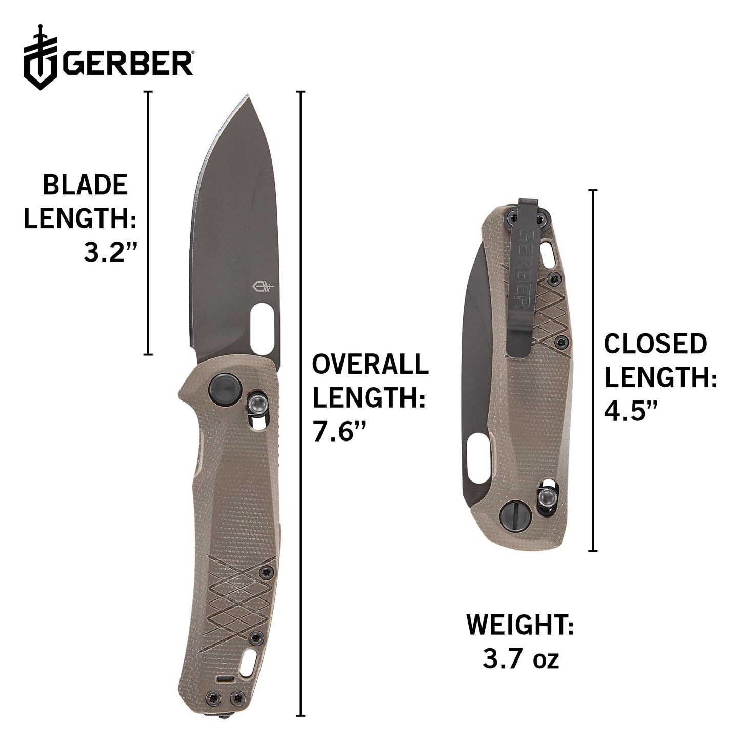 Gerber Gear Scout Pocket Knife - 3.2" Plain Edge Blade Folding Knife - EDC Gear and Equipment - Micarta