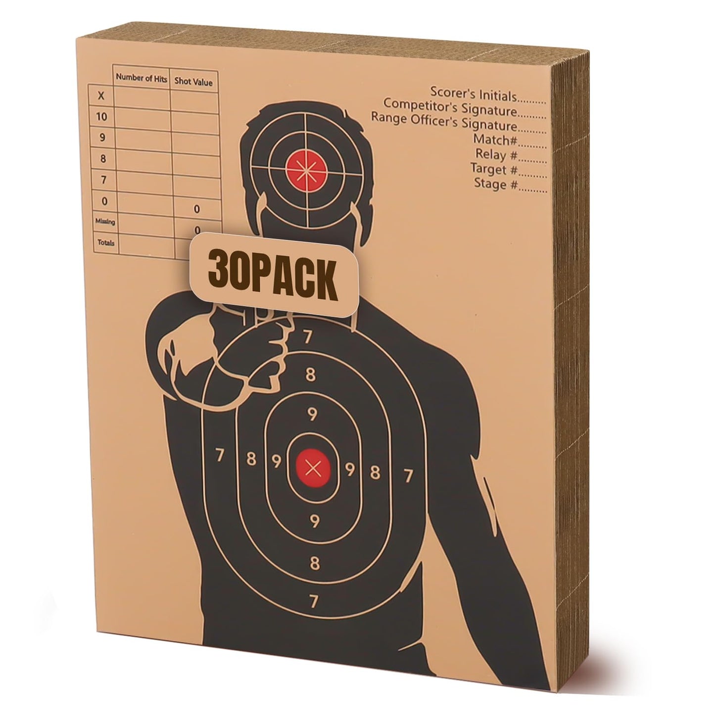 30 Pack Shooting Targets Cardboard, 1/8 Inch Thick Cardboard Targets for Shooting Range Indoor and Outdoor Practice