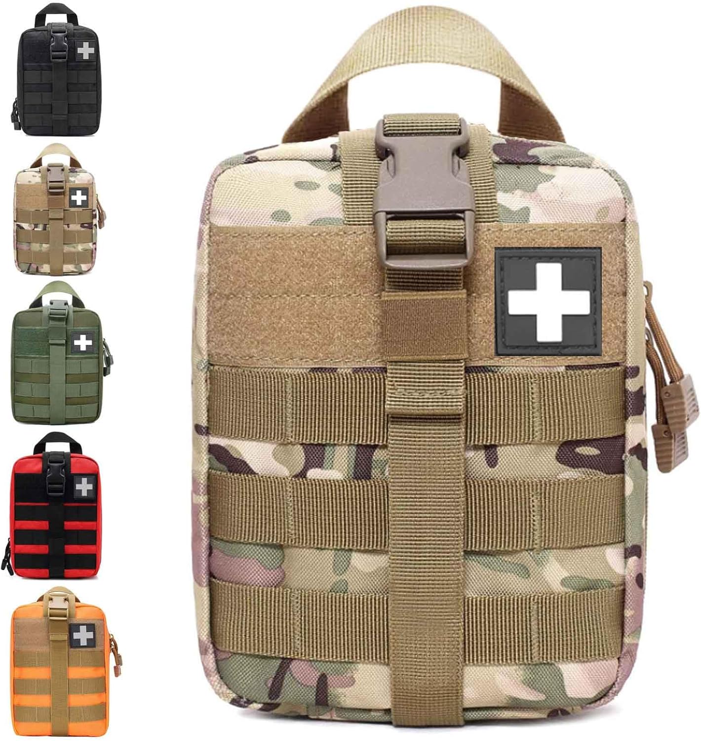 1000D Molle Ifak Pouch Rip Away, Tactical Tear Away Medical Pouch Empty, Military First Aid Pouch Bag Only for Camping Hiking Travel