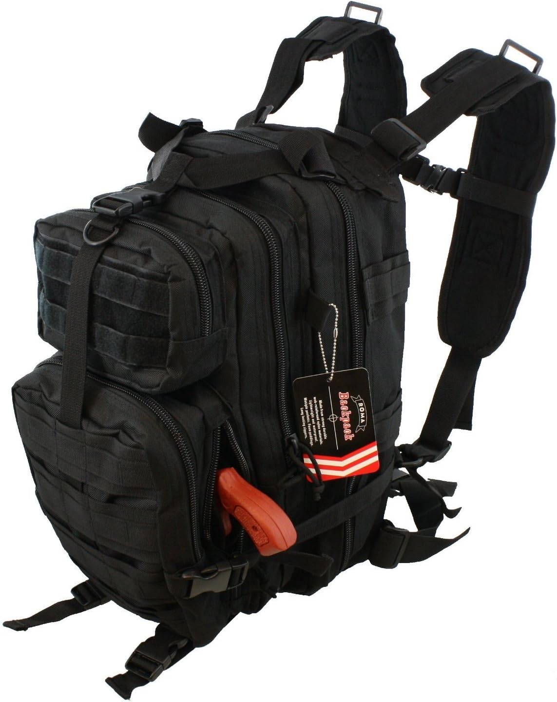 Waterproof Concealed Carry Tactical Assault Molle Backpack w/ Holster Every Day Carry