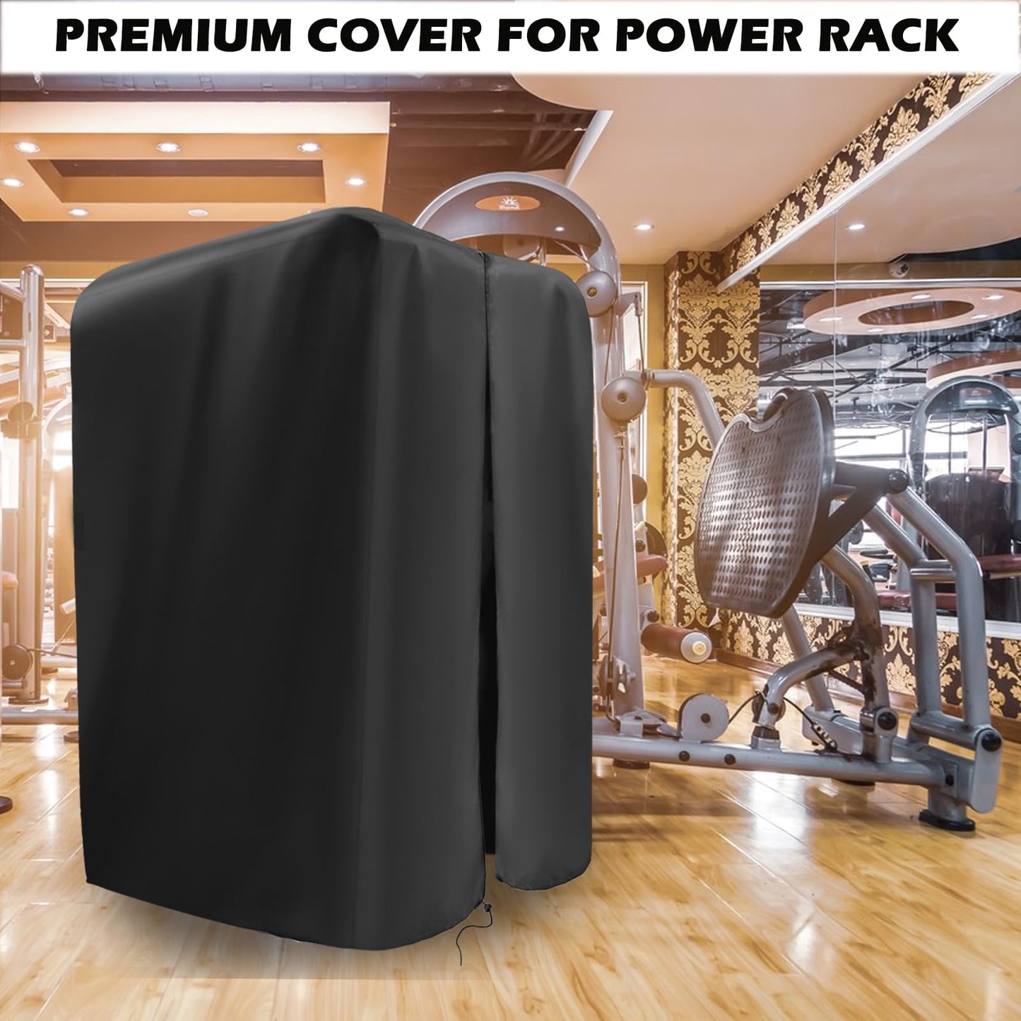 Guisong Gym Rack Cover with Waterproof Zipper, Protective Cover for Squat Rack and Weight Lifting Machine,Home Gym Workout Equipment Cover for Indoor or Outdoor-64"W x 68"D x 82.5"H