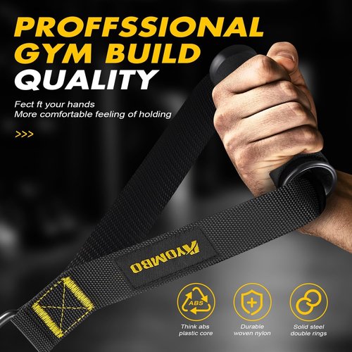 Ayombo Exercise Equipment, Cable Machine Attachment, Gym Equipment Resistance Bands Handles for Pull Down Workout, Exercise Handle Accessories, Use to Pulley System Machine and Strength Trainer