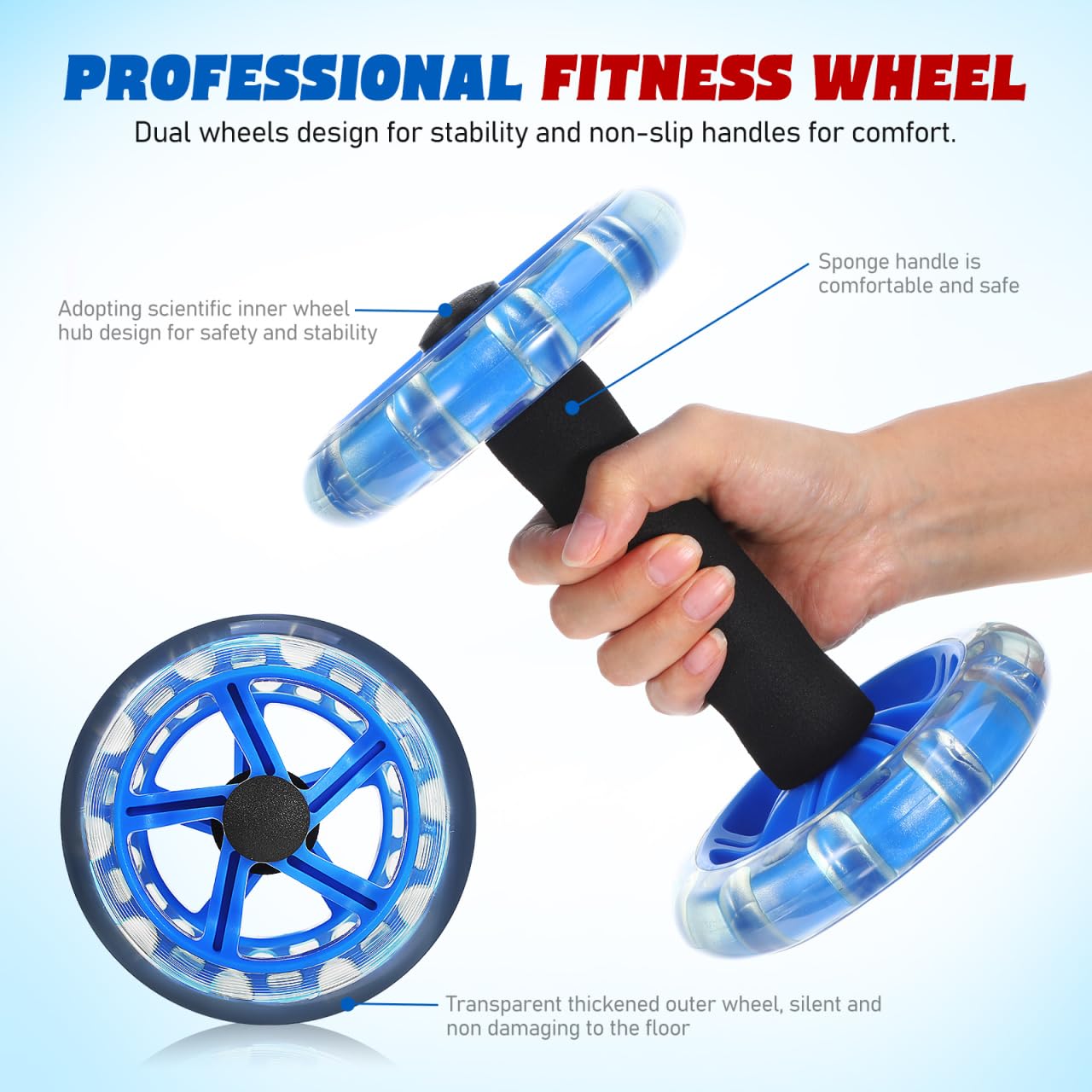 Toddmomy Exercise Roller Devices Fitness Device Fitness Roller Wheel Fitness Exercise Device Wire Wheel Fitness Wheel Abdominal Ab Wheel Dumbbel Pro