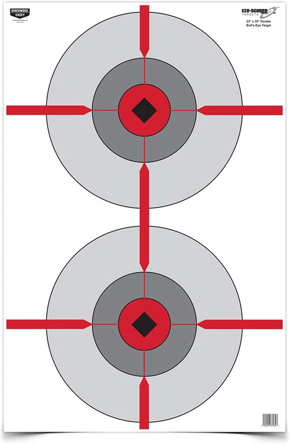 23" x 35" Birchwood Casey Eze-Scorer Bull's-Eye Paper Targets - 100 Pack for Indoor/Outdoor Shooting