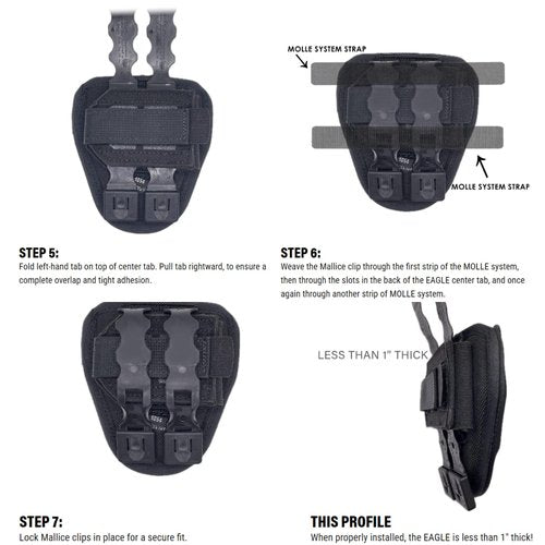 Hero's Pride Eagle Molle Universal Adapter for Duty Belt Pouches and Holders, Law Enforcement On-Duty Belt Carry, Modular Police Gear Attachments, Malice Clips