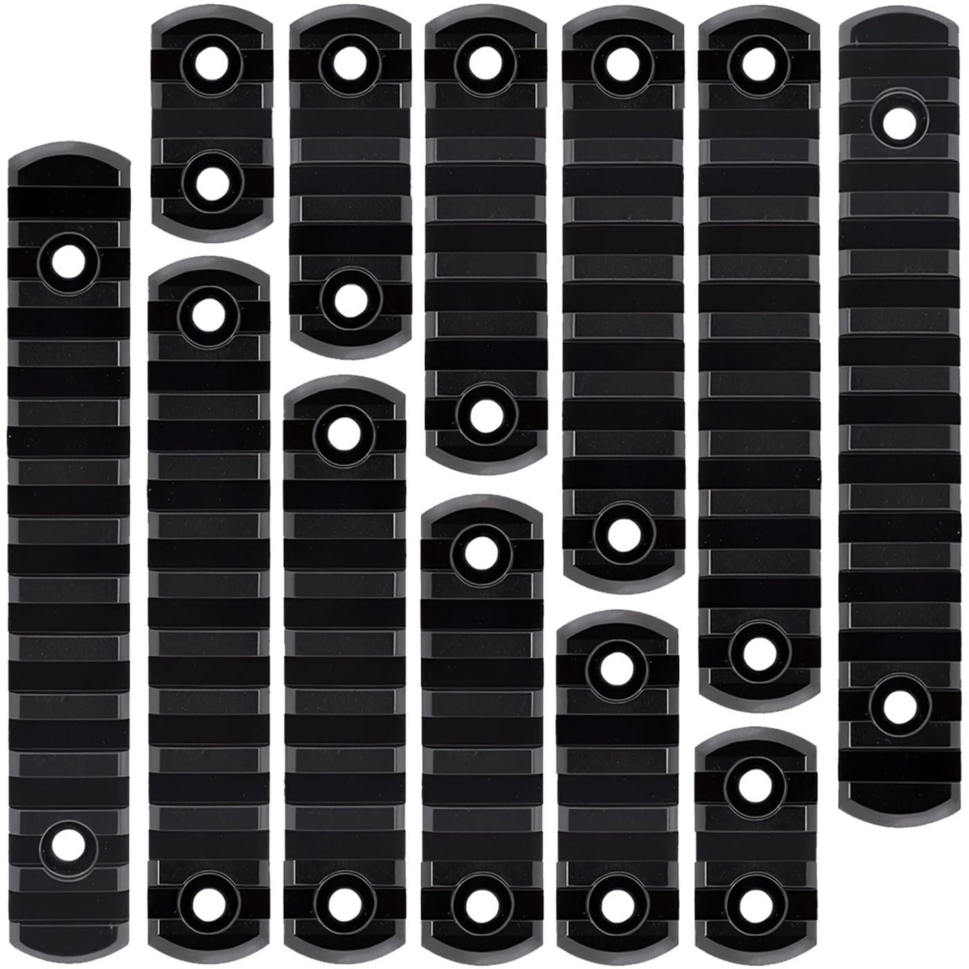 12PACK Aluminum Single Picatinny Rail Mount Accessories Set fit Rifle Mloc 3 5 7 9 11 13 Slots with T-Nuts Screws Allen Wrenches Aircraft Aluminum Alloy