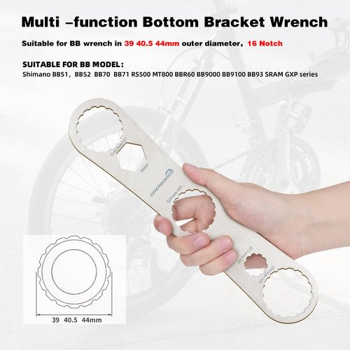 groword Multi -function Bottom Bracket Wrench,Suitable for BB wrench in 39 40.5 44mm outer diameter,16 Notch