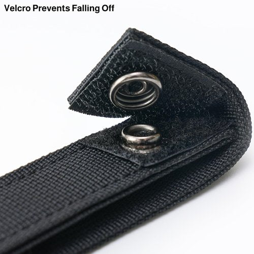VEPKOIT Molle Strap 6 inch, Tactical Molle Accessories Molle Webbing Straps, Military Molle Attachment Clips Snap Strap for Backpack, Outdoor Nylon Thumb Molle Panel Straps (4, Black)