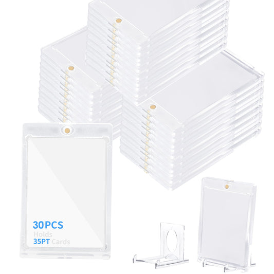 30+5 Magnetic Baseball Card Protector Display Stands, Hard Acrylic Cases, Fit Standard 35PT