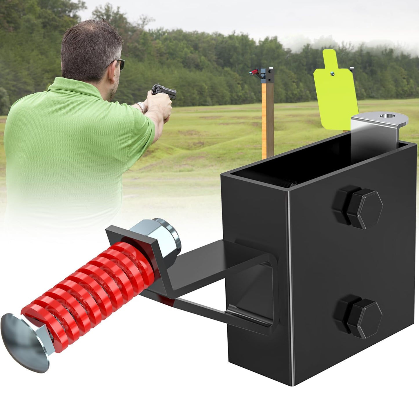 2x4 Steel Target Hanger | AR500 2x4 Shooting Target Stand Brackets | Targets Holders for Shooting | Steel Gong Targets Conversion Adapter for Range | Indoor | Outdoor 1 Pack