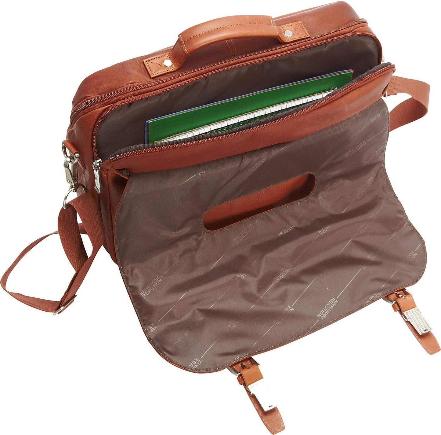 Kenneth Cole REACTION Show Business 16" Colombian Leather Business Laptop Portfolio Messenger Bag