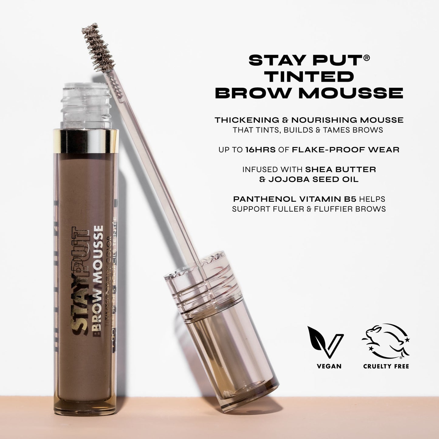 Milani Stay Put Brow Mousse | Tinted Medium Brown Color | 0.10 Fl Oz