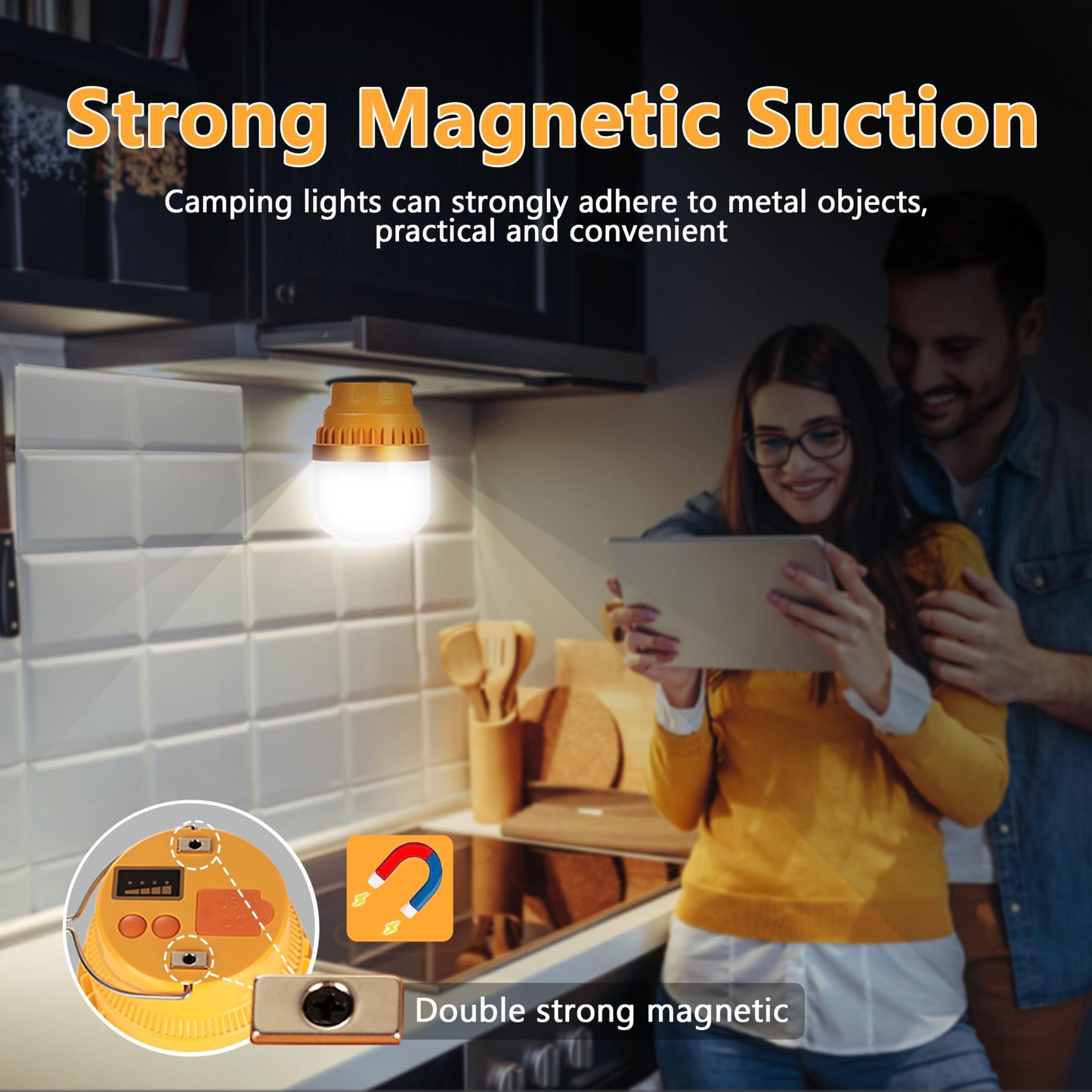 KINQILIN 3000LM Camping Lantern Rechargeable,20400mAh Power Bank,Remote Control,Strong Magnetic Suction ,Camping Essential ,IPX5 Waterproof Camping Lights with 3 Modes for Camping ,Power Outages