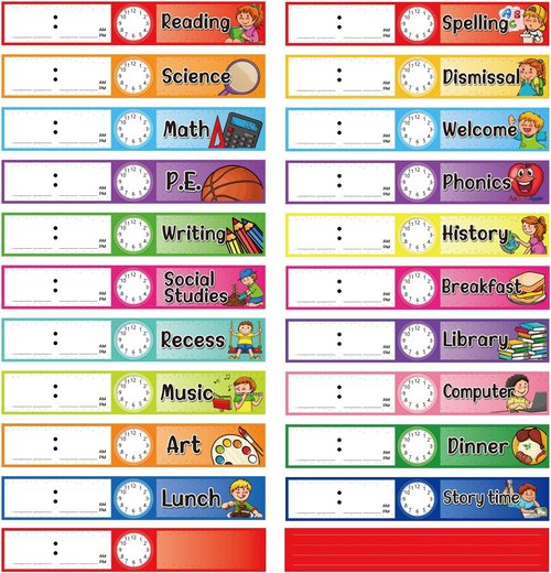Daily Schedule Pocket Chart Kit,40 Bright Attractive Double-Sided Reusable Erasable Cards,1 Title Card,13+1 Scheduling Pocket Chart with 2 Hangers for Classroom Office Home Preschool Learning (Blue)