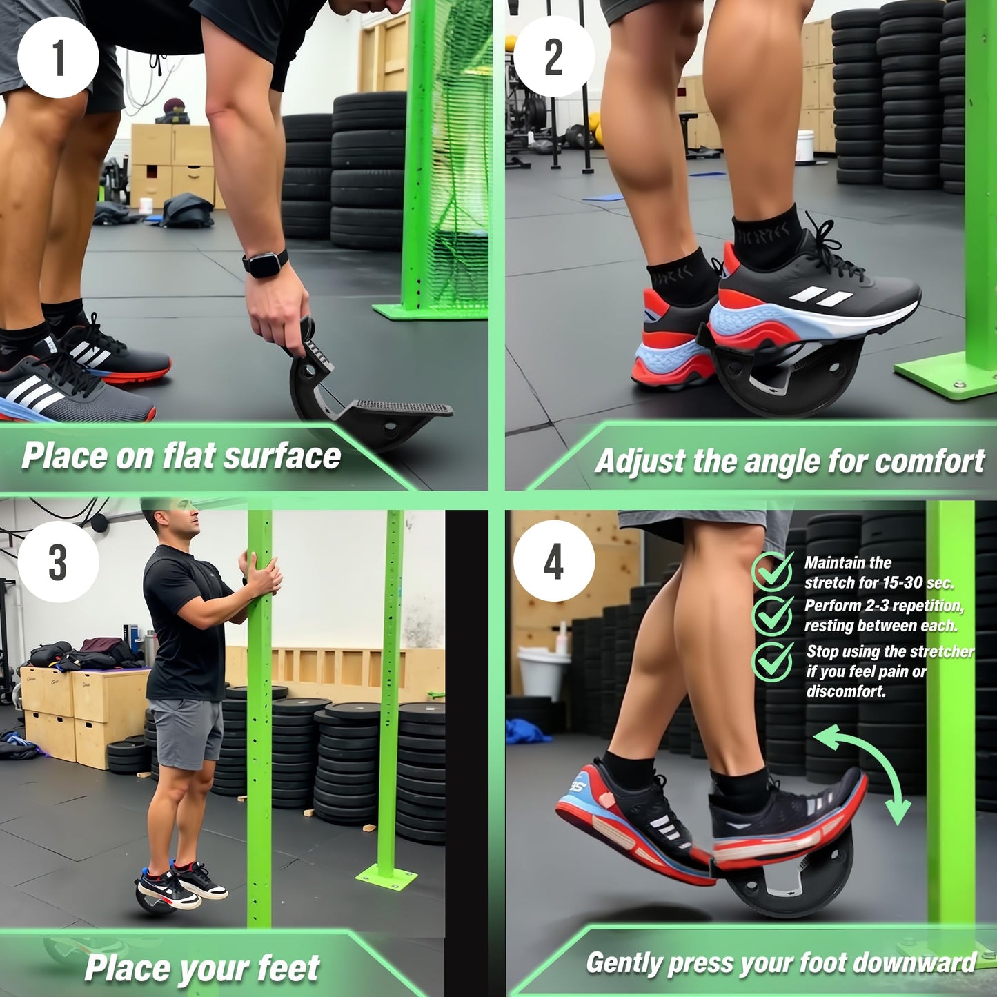 FitnessX Foot Rocker, Durable Calf Stretcher for Achilles Tendon Relief, Plantar Fasciitis Recovery, and Ankle Pain Support, Calf Exerciser, Foot Stretcher Strengthener, Non-Slip Design for Home, Gym