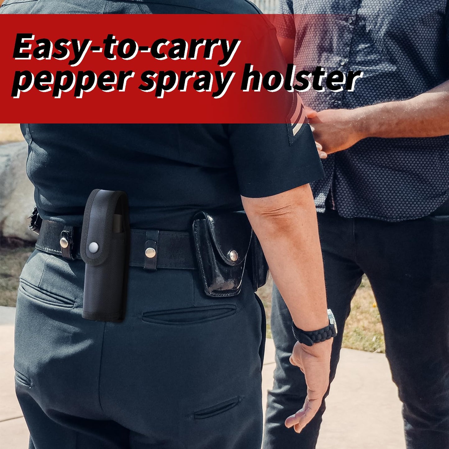 Olaismln OC/Mace Spray Pouch, Belt Pepper Spray Pouch for MK4, Top Flap Copper Snap Button Design, Suitable for Police Duty Belt