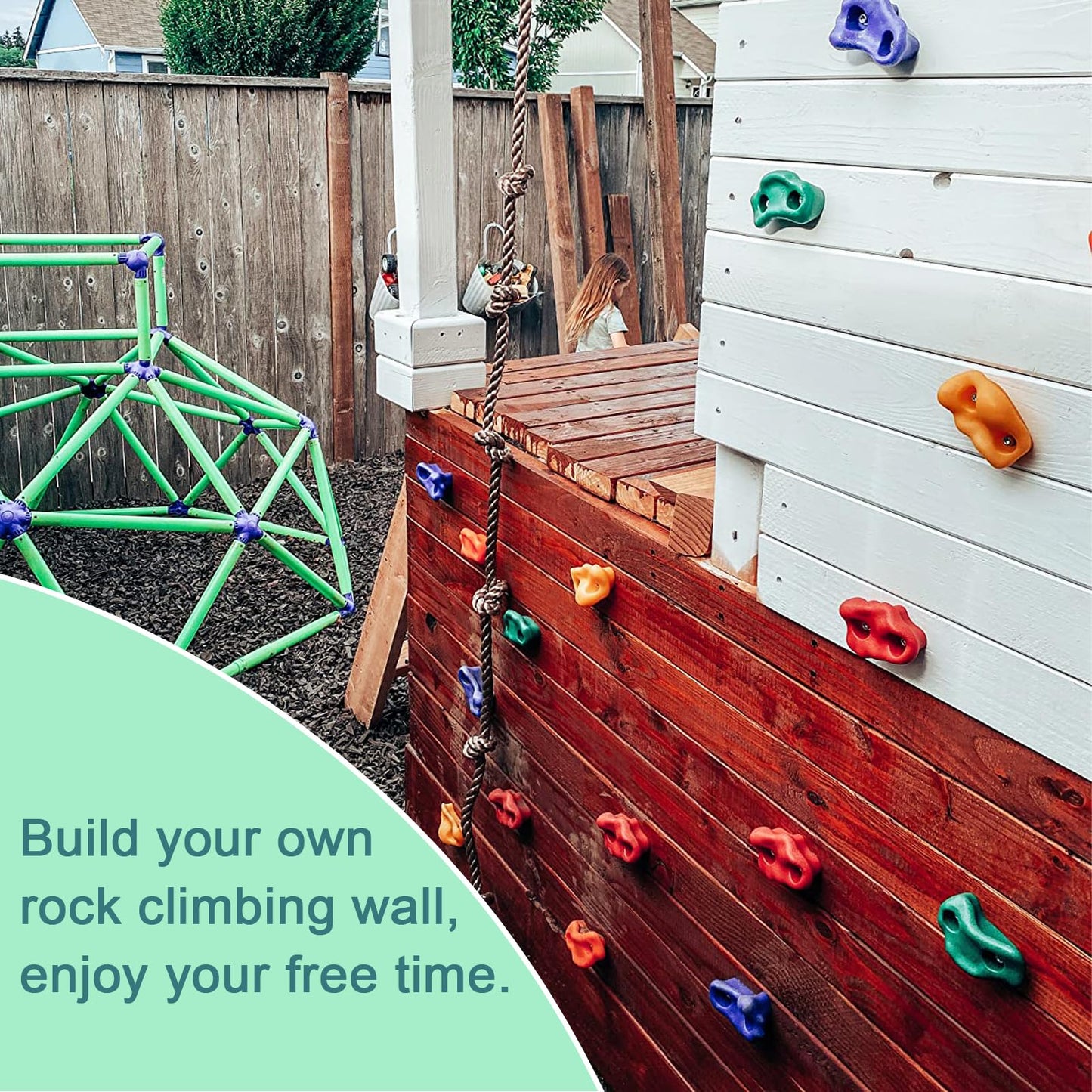 KAKO Rock Climbing Holds, Rock Wall Climbing Holds Kids, Climbing Wall Grips, Rock Climbing Wall for Kids Outside, Rock Climbing Holds for Kids with Mounting Hardware (25 Pcs)