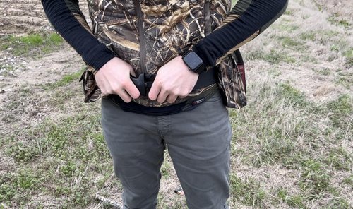 MOJO Outdoors Dove Hunting Game Belt Bag - Waterproof Hunting Fanny Pack with Handy Cell Phone Pocket - Original Bottom Land Camo