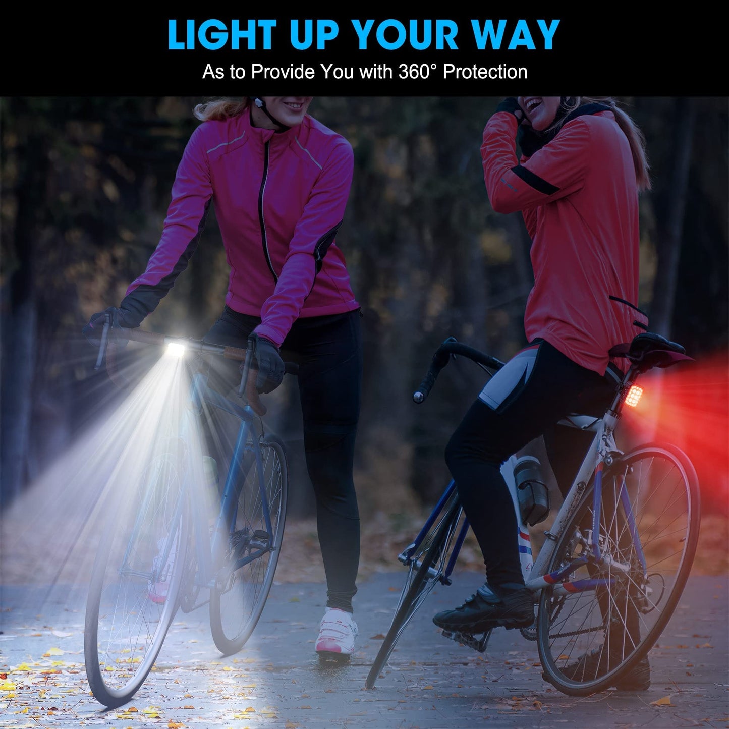 Bike Taillight - Bike Rear Light Battery-Powered IPX65 Waterproof, Road and Urban Cyclists USB Rechargeable Bike Break Light Bike Light Set Easy to Install for Safety Night Riding