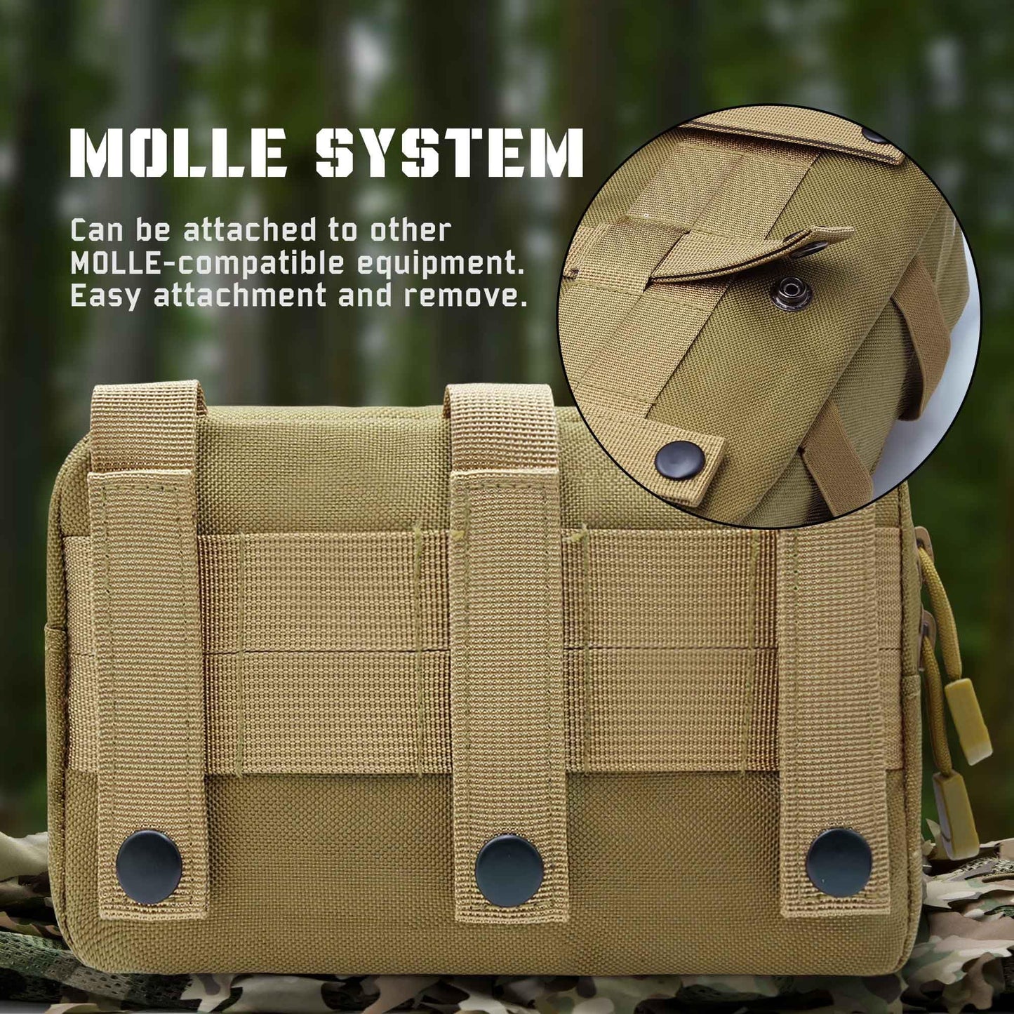 2 Pack Molle Pouches - Tactical Compact Water-Resistant Utility Admin Pouch for Vest Backpack Duty Belt Tactical Vests
