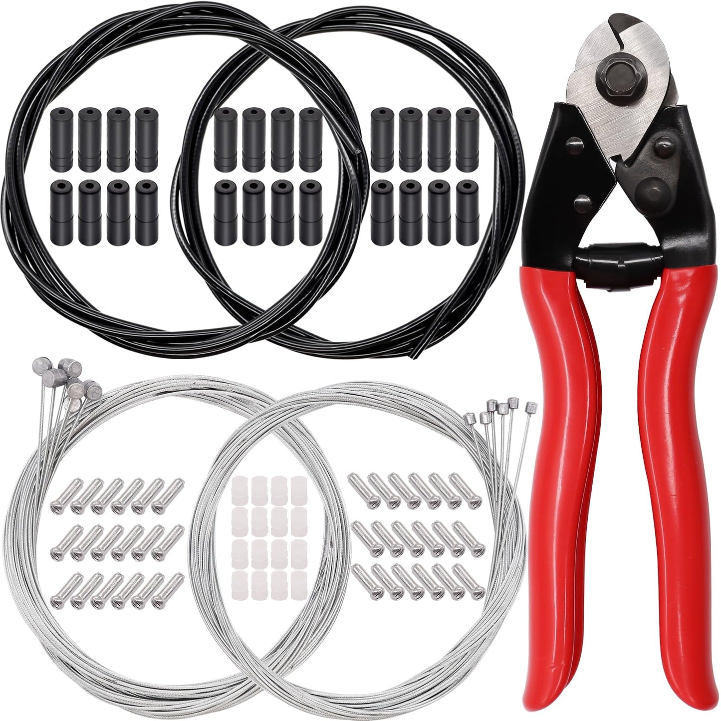 weideer Stainless Steel Wire Cutter Bike Brake Cable Housing Shifter Cable Housing Universal Bike Cable Kit Bicycle Brake Cable Shift Cable with Bike Cable End Caps O-Rings