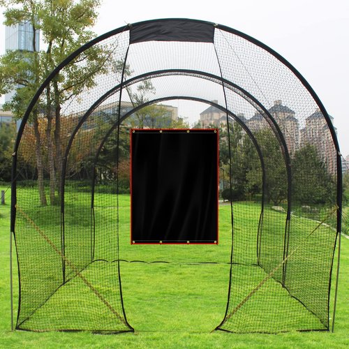 Sharellon 6x8FT Baseball Batting Cage Backstop – Silver Reflective Edge Vinyl Backdrop | Pitcher Training Aid & Hitting Target for Baseball/Softball Players
