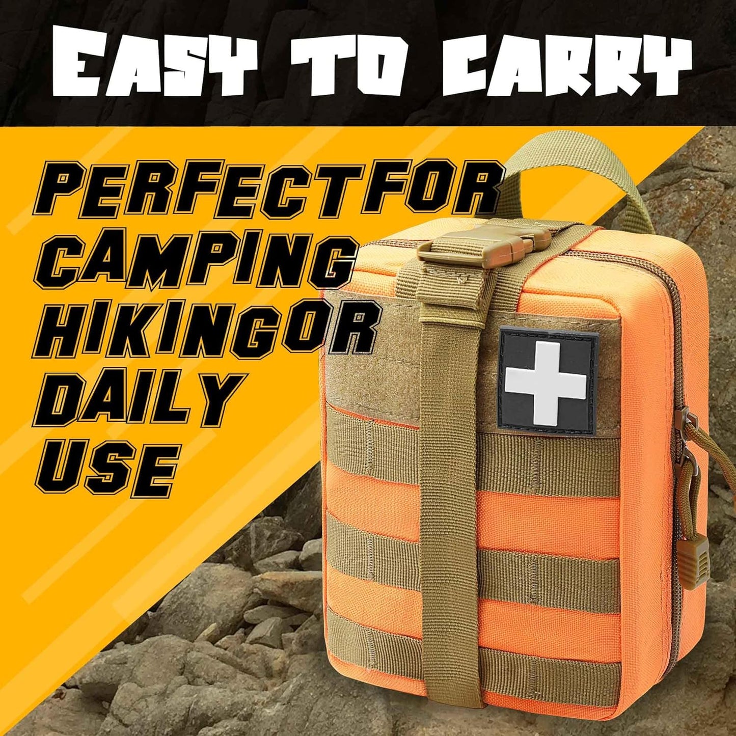1000D Molle Ifak Pouch Rip Away, Tactical Tear Away Medical Pouch Empty, Military First Aid Pouch Bag Only for Camping Hiking Travel