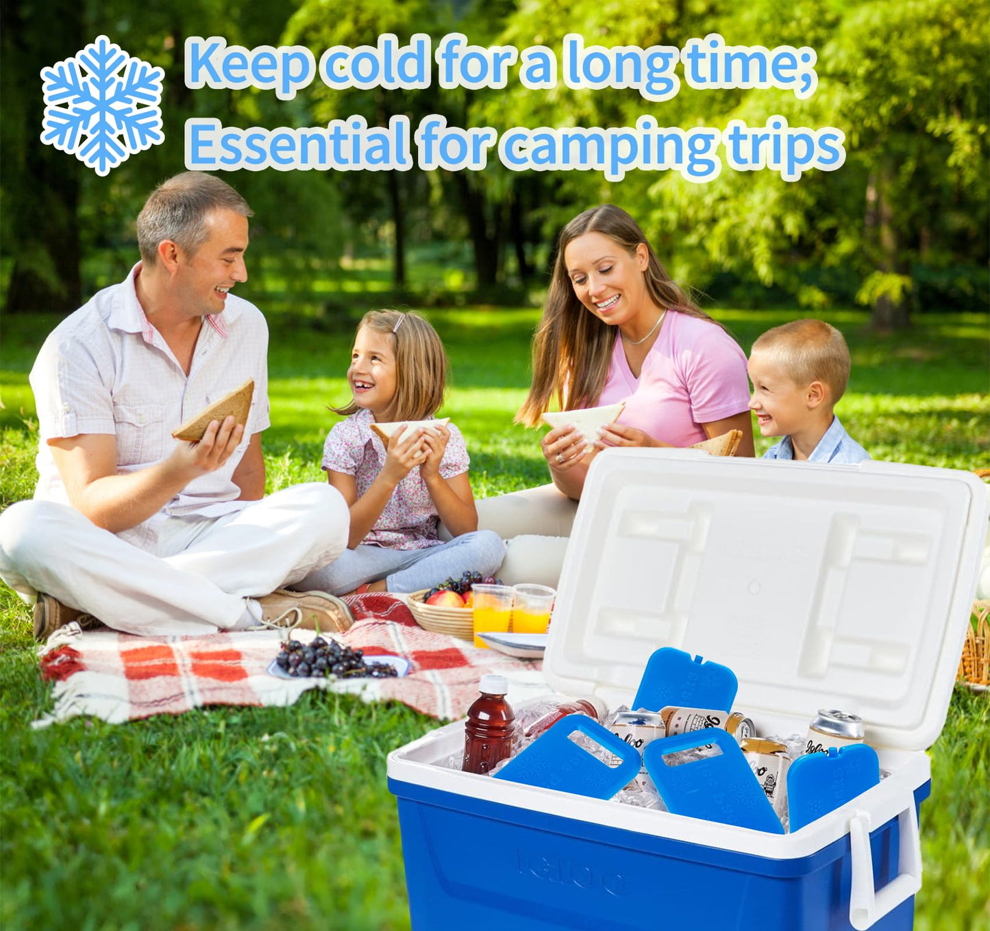 Anstore Lunch Box Ice Packs, Ice Pack for Cooler, Reusable Freezer Packs, Thin Freezer Blocks for Lunch Bags, 8 Pack Mini Cold Packs For Cool Box Freezer Bag Size 16 X 11 X 1.5cm-Camping,Picnic,Hiking