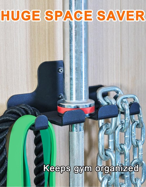 Fitarc Barbell Wall Mounted Barbell Hanger for 33mm Bar,Olympic Barbell Holder,Hanging Barbell Rack for Home Gym,Free Weight Racks,Home & Gym Bar Wall Rack to Saving Space (1 HOOK)